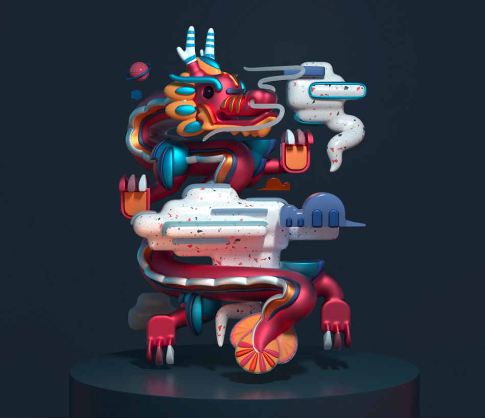 4D风格设计作品！立体感