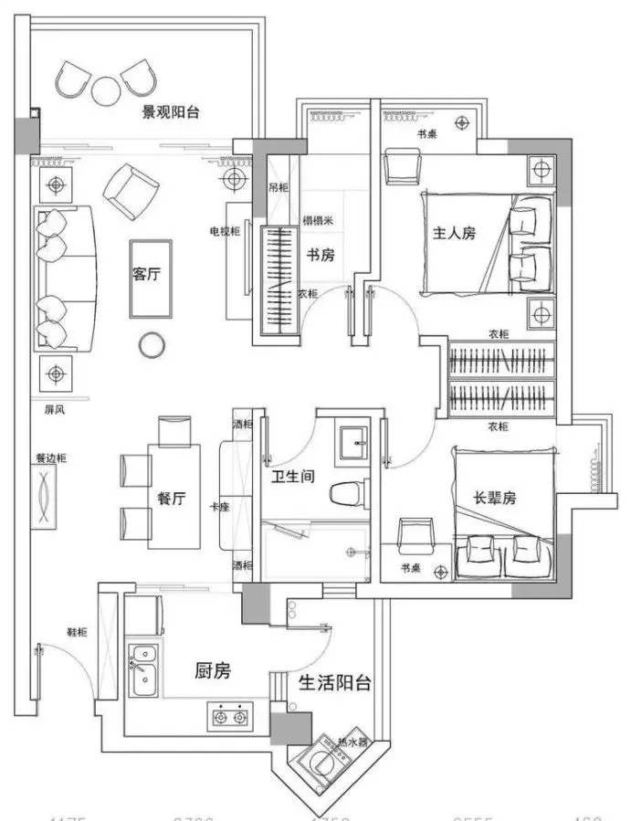 装修设计精选|89平北欧风三居室，色彩跳跃，舒适又清新！