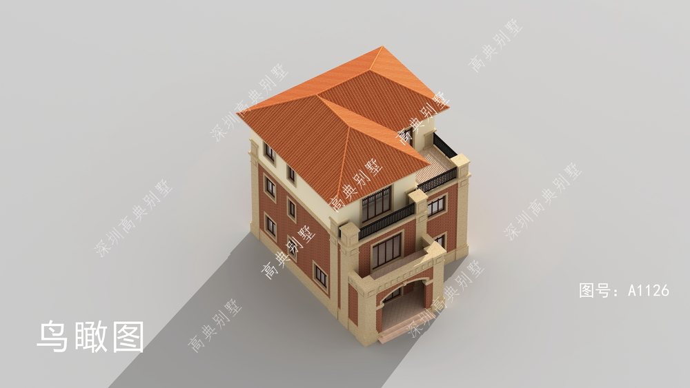 这款三层欧式别墅，占地面积不大，除了家庭居住，还可以待客。