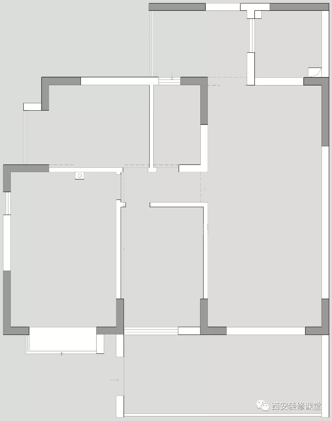 120㎡三室婚房，拆墙满足空间的开放