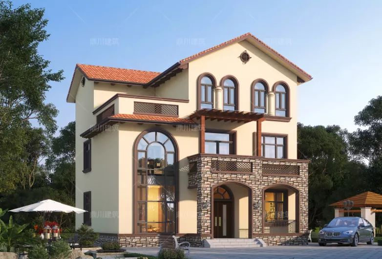 唯美大气三层农村别墅，8室3厅带多功能室设计，尽享美好乡村生活