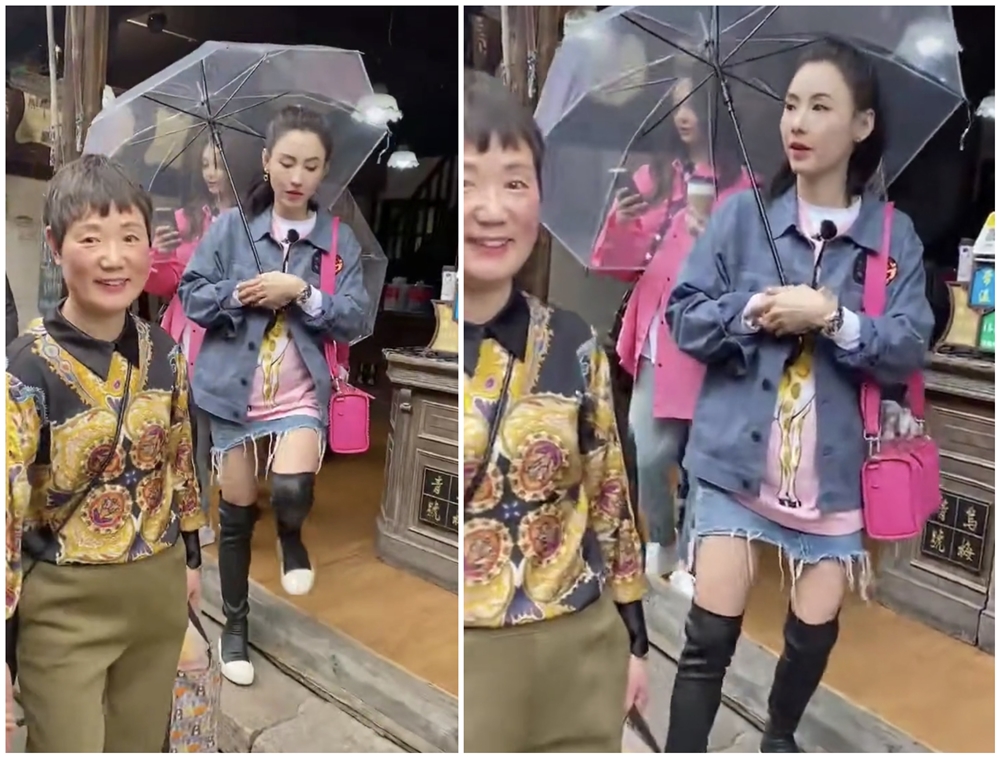 张柏芝|张柏芝在路边小店买奶茶被拍 美是很美 只是这脸怎么看着怪怪的