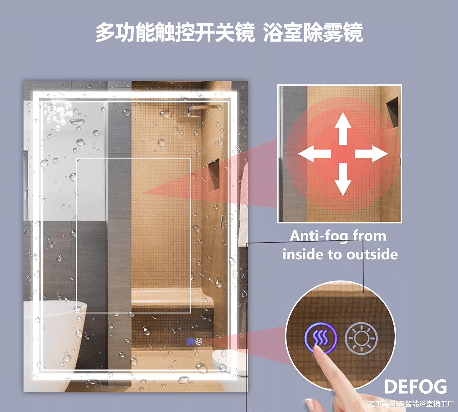 你对智能家居的理解,可以先从LED浴室智能镜开始~