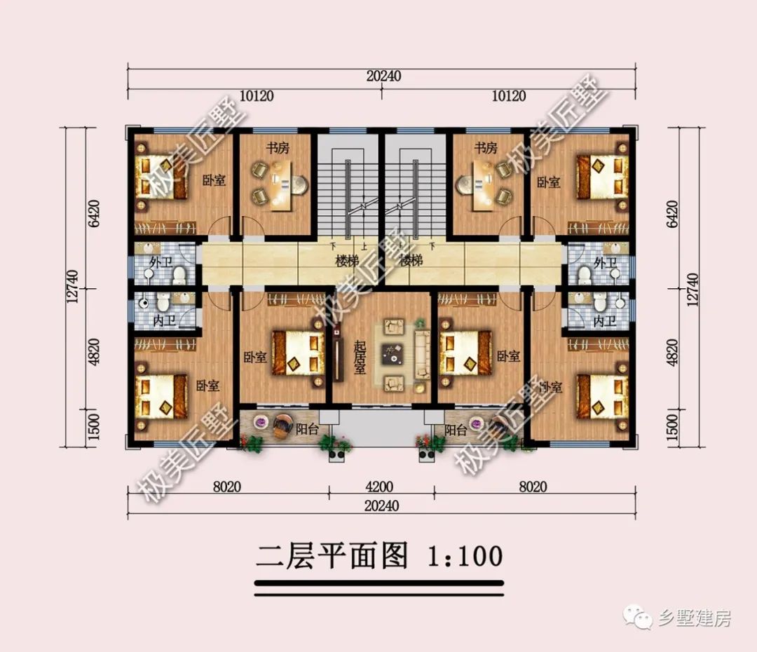 两兄弟建房,20.24X12.74米共用堂屋,欧式风格奢华大气