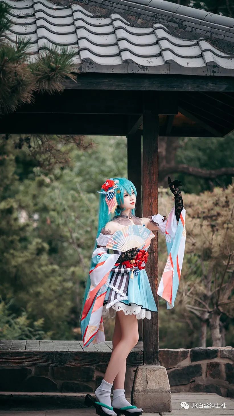 |cos：miku和风舞娘cos正片@黑然