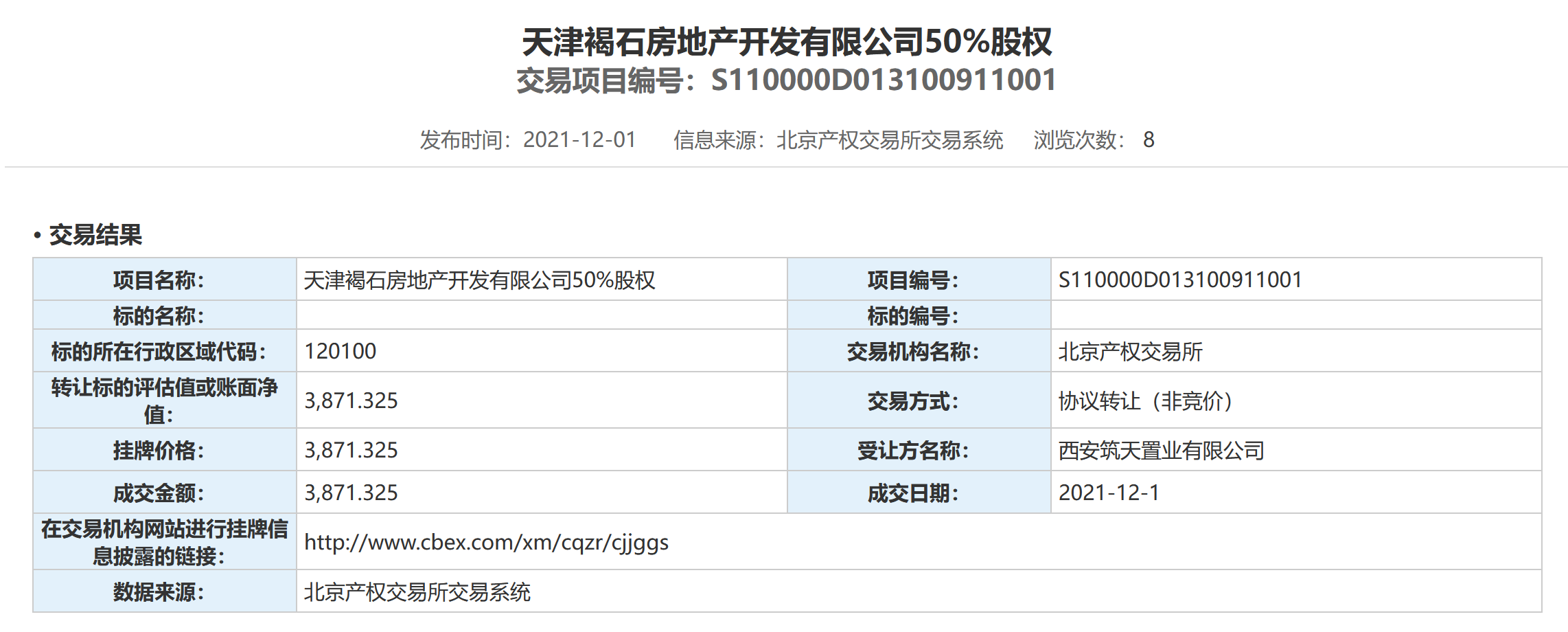 龙华|天津金地艺境项目50%股权成功出让 成交价格3871万元