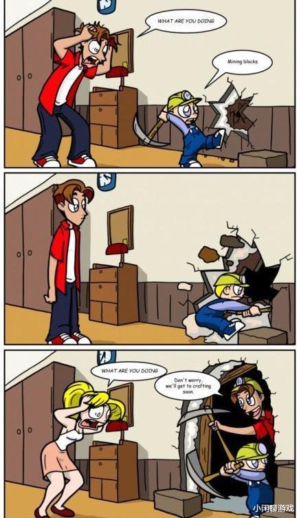 漫画|我的世界：关于mc的5张漫画，玩家捕鱼归来，又遇意外收获！