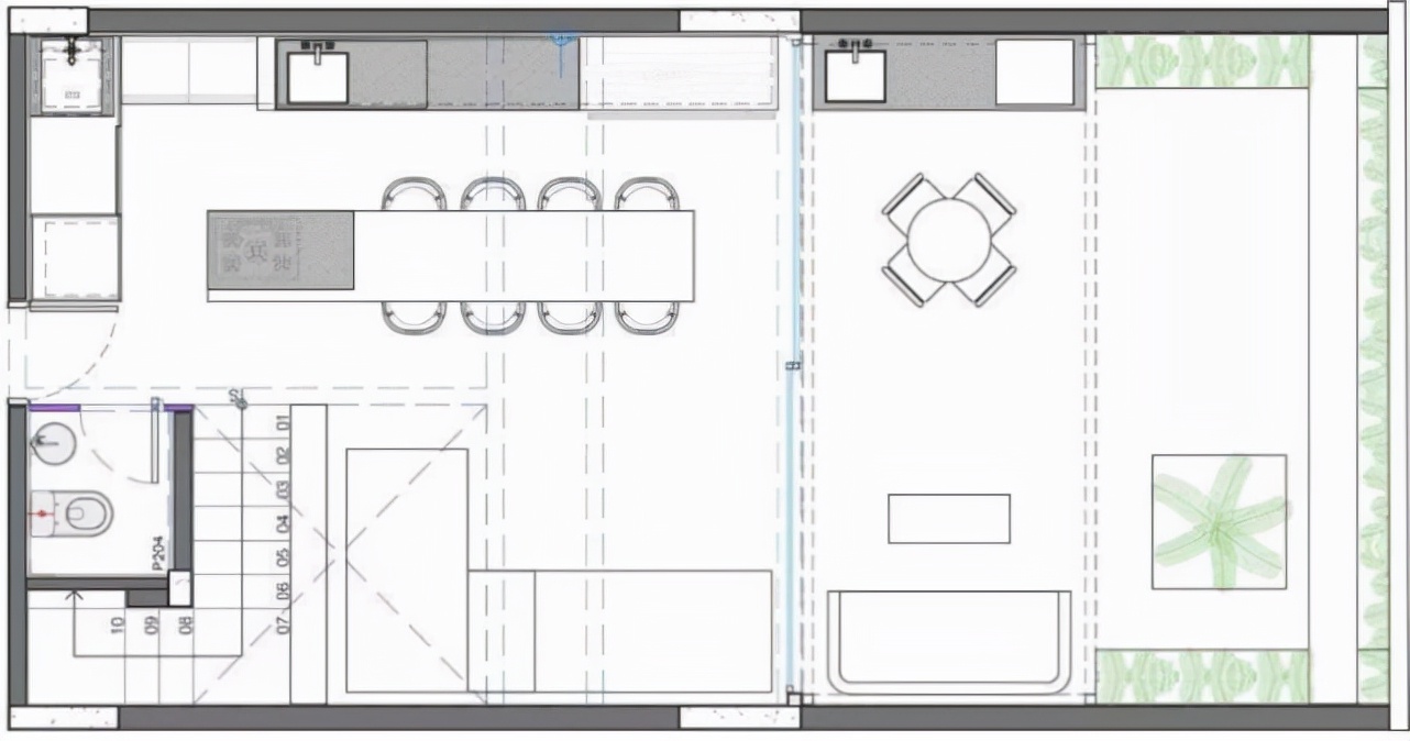 61现代风二居室，凭大量的木饰面装饰整个空间显得非常简约大气