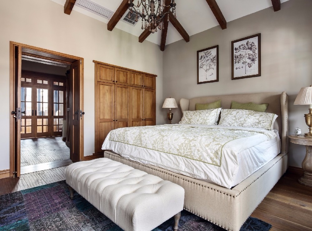 300㎡别墅美式设计,木色+蓝色搭配,优雅大气!