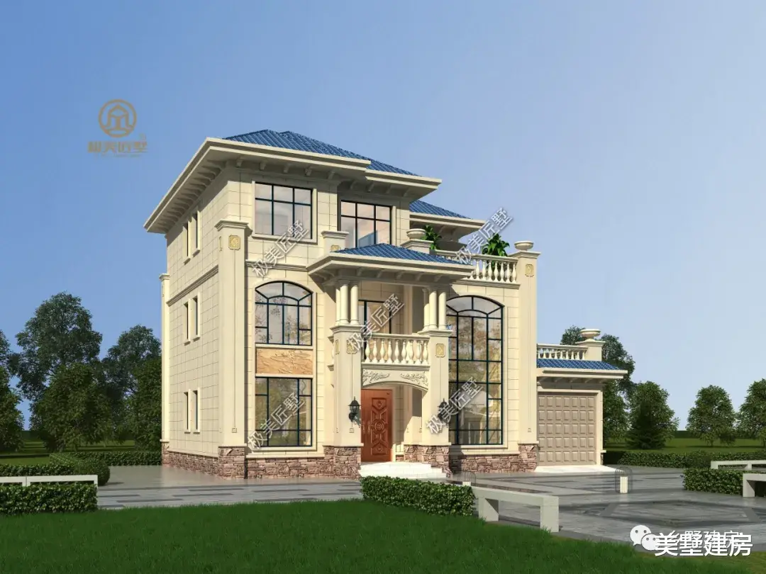 三层带车库欧式别墅，美观实用，喜欢收藏