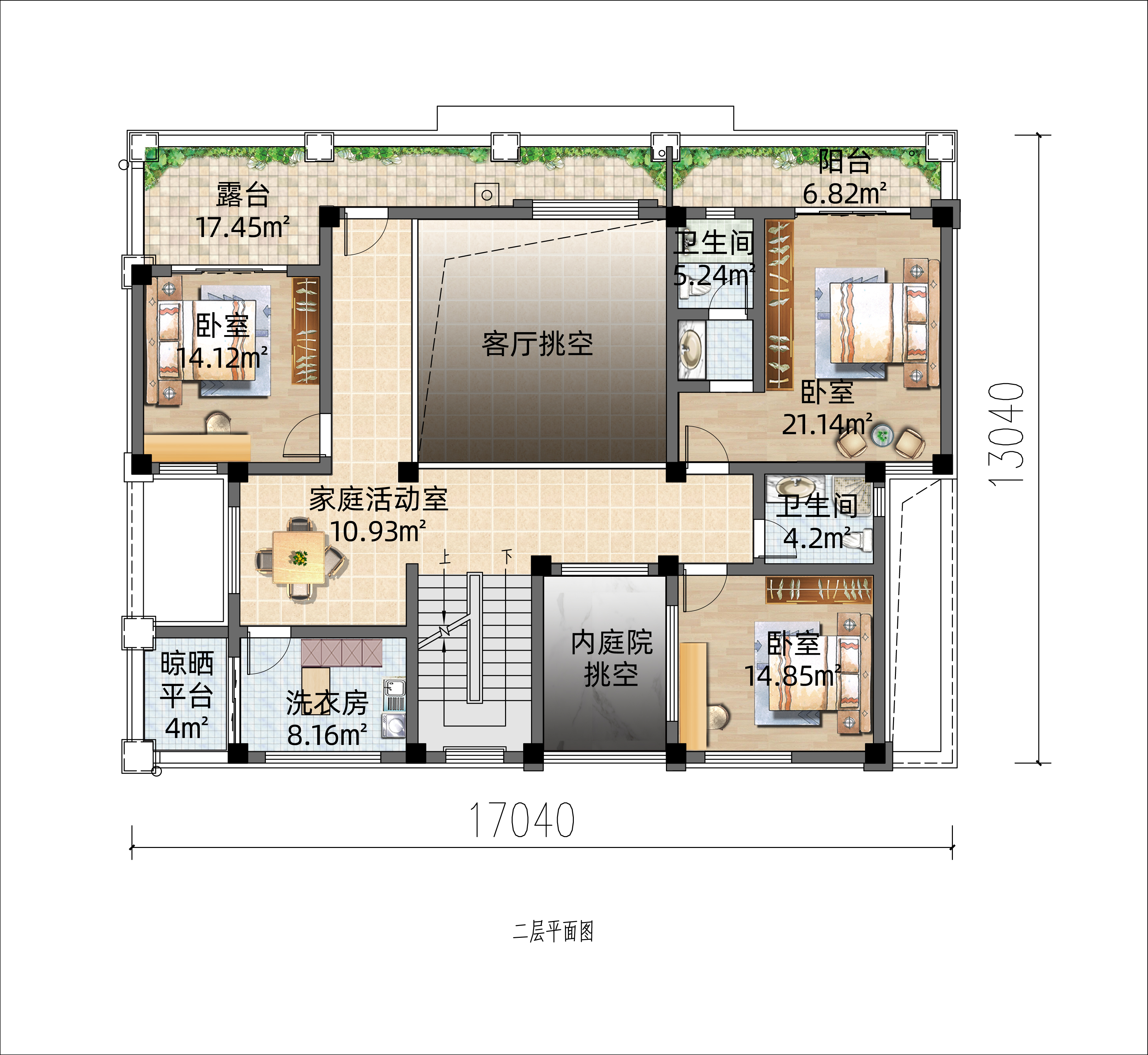 新中式三层住宅，带内庭院更显中式韵味
