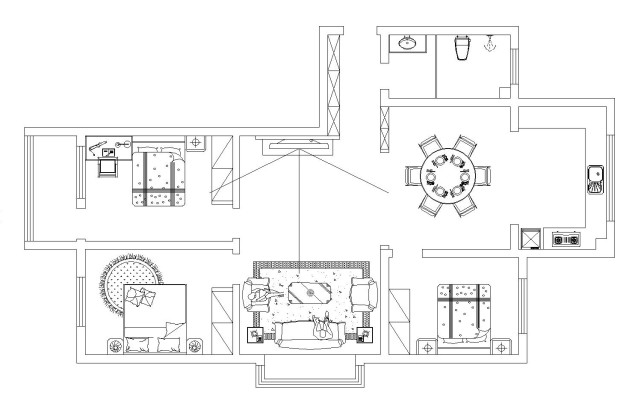 160平欧式风三居室简而不失大气，木色的古典质感让空间更稳重