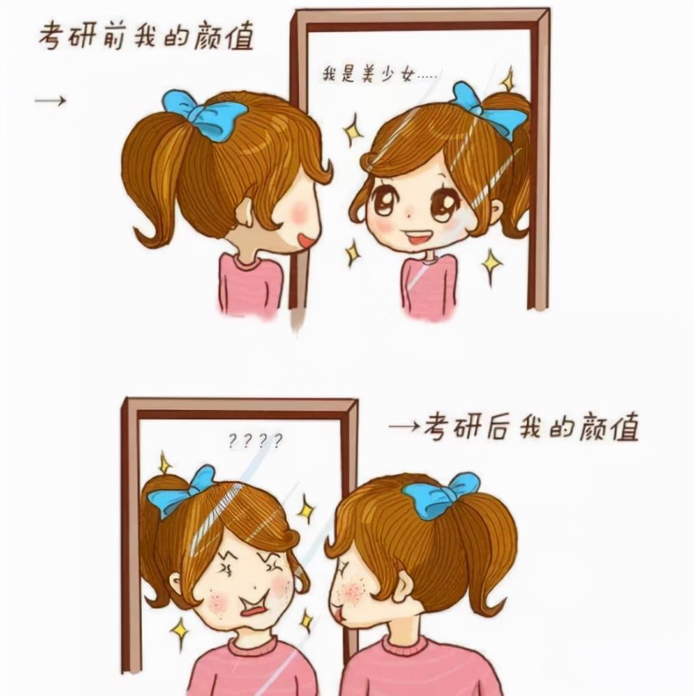 考研|学生考研前后变化大，猪猪女孩变邋遢大妈，好似反向整了容