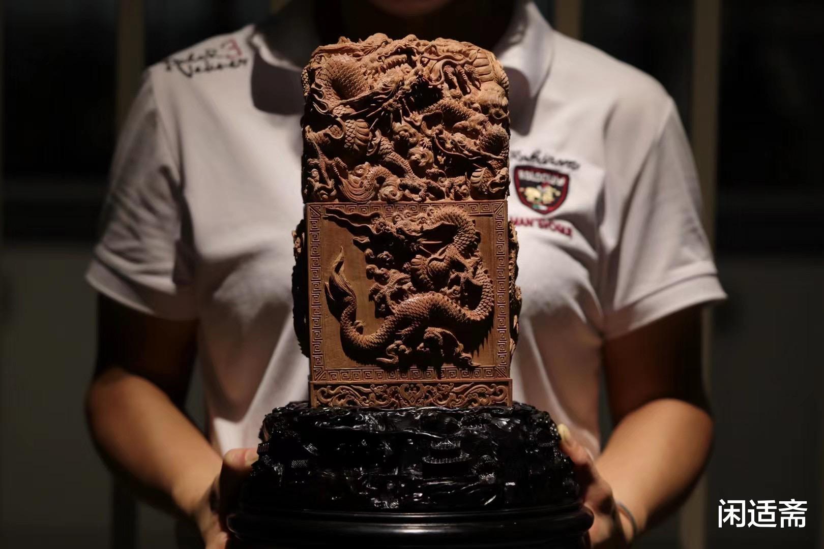 雕刻|皇家气派，老山檀香，九龙印玺