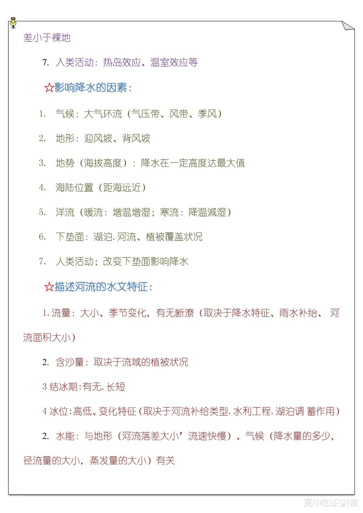 中小学|高中地理主观题解题模板大全，吃透它，轻轻松松就得分！