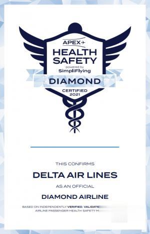 看航空 达美航空清洁标准荣获两个机构医疗级别“钻石”认证