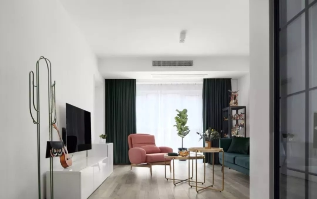 88 ㎡三居室设计，整个空间中北欧风与复古情调兼具