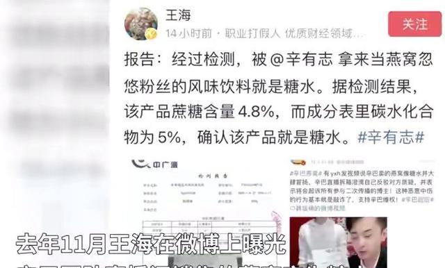 周旭阳嘉应 辛巴单膝下跪宣布复出，职业打假人王海回应，还会继续追踪打假！