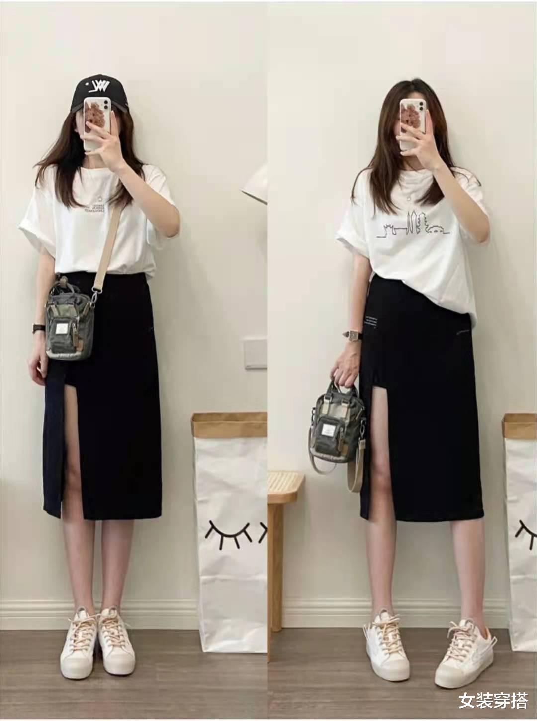 女装穿搭|t恤下面配什么裙子好看