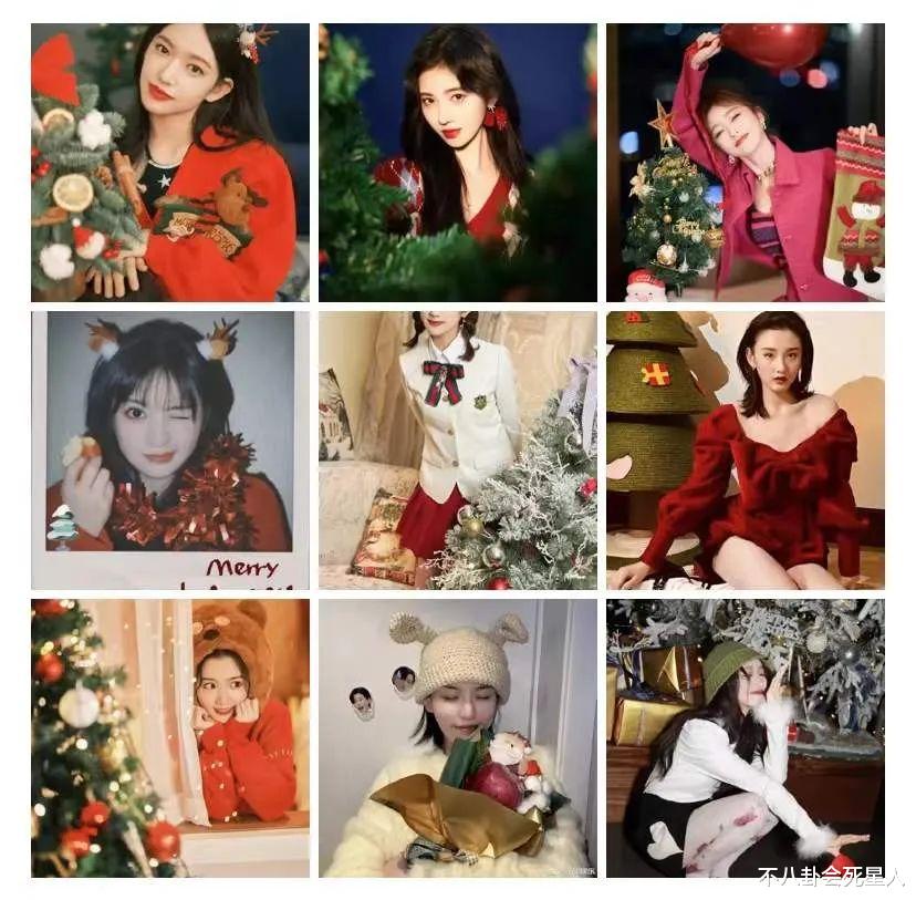 圣诞节|?10位女星圣诞照：宋祖儿低领红裙，沈月雀斑妆，鞠婧祎靠发量取胜