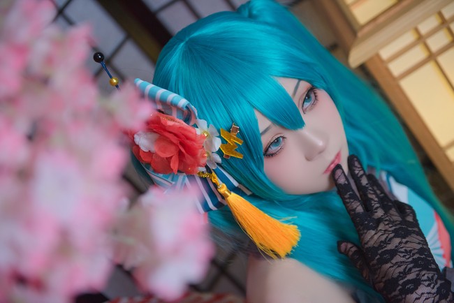 |cos：公主殿下初音和服cos正片@酥乣是个屑
