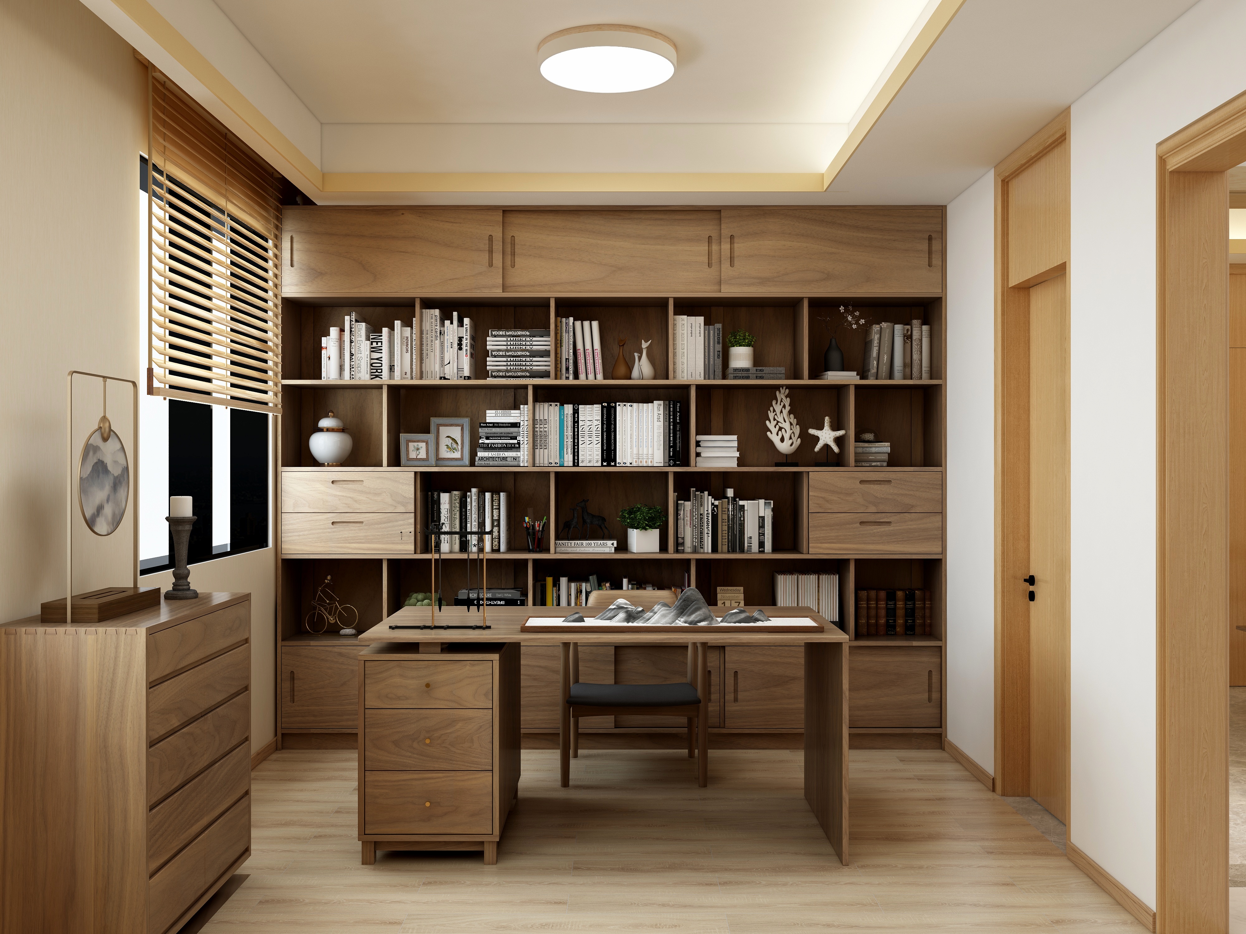 一扇门一世界，一繁华一止水，实木家居切换静如止水落针有声模式