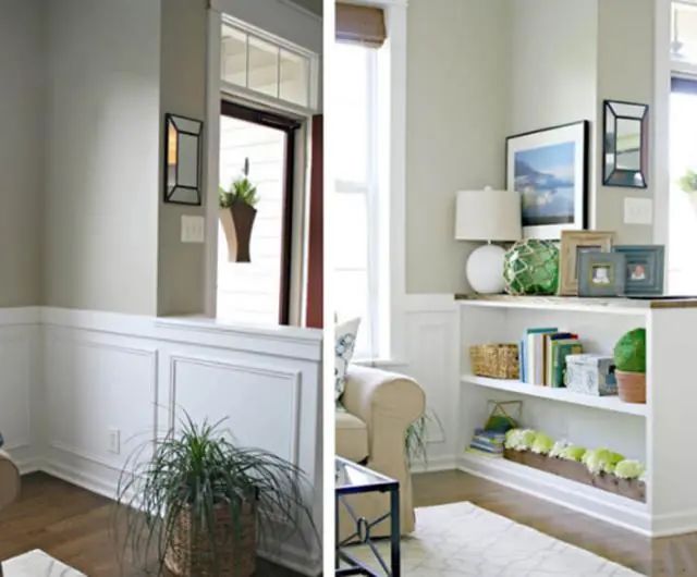 楼梯护栏和隔断旁别空着，装个半墙柜，收纳翻倍谁看都说太实用