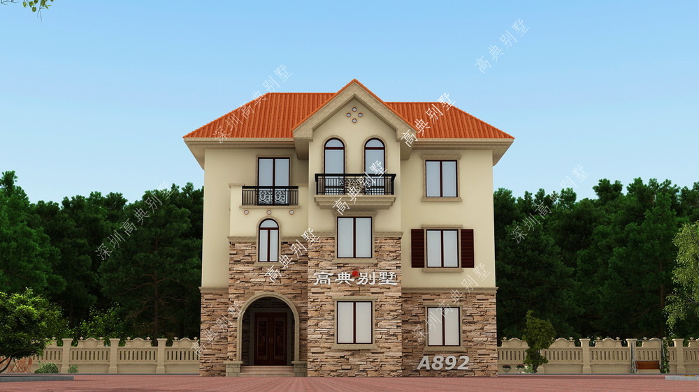 三层欧式别墅，盖一栋，充满时尚气息。