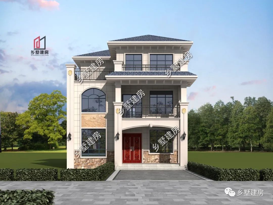 占地9.82X13.62米，三层欧式别墅，造价经济户型好