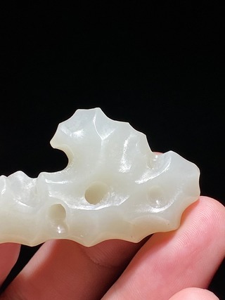 笔架|清 和田玉 籽料 白玉 洞石山形 小笔搁 笔架