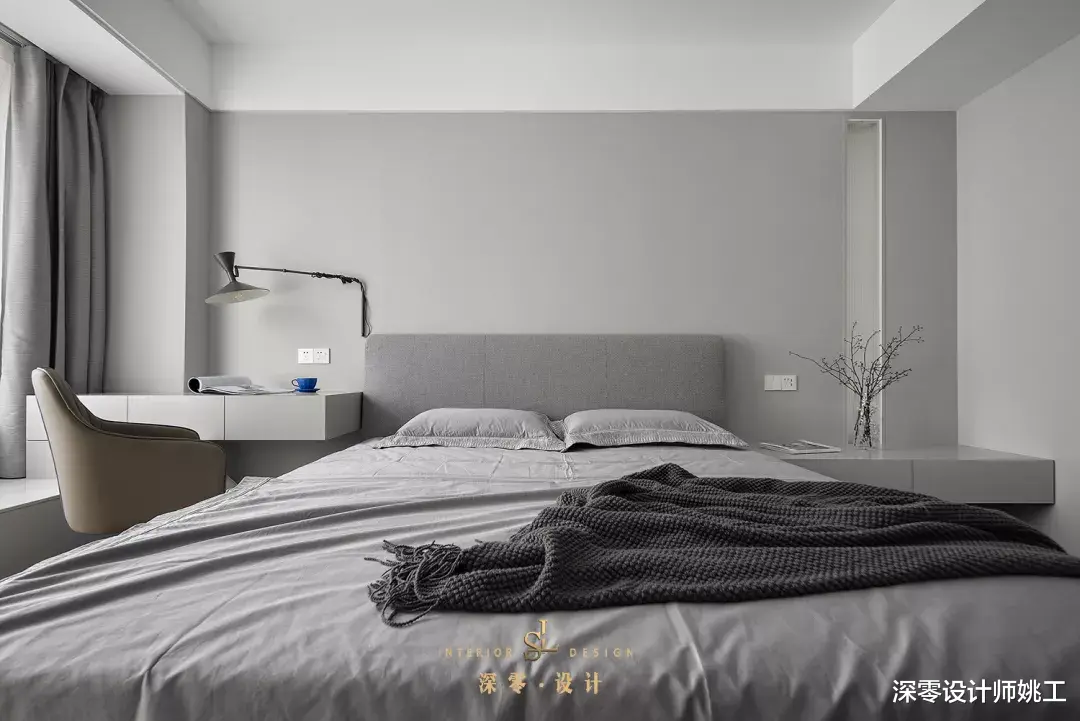 这是我见过最静谧的四居室,160㎡的蓝白灰,每一个空间都非常漂亮