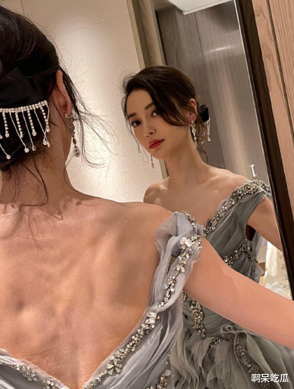 Angelababy|杨颖跨年生图曝光！背上全是骨头，礼服都快撑不起来了