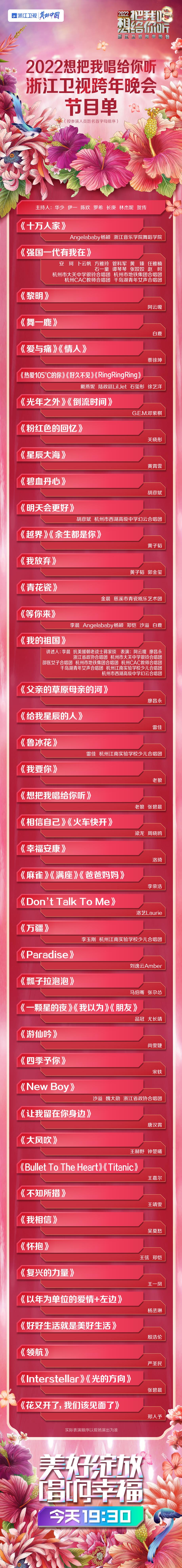 跨年晚会|五大跨年晚会公布节目单，诸多合作舞台成看点，年轻艺人屈指可数