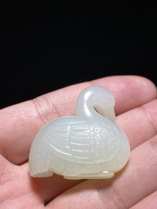 和田玉籽料|清乾隆  和田玉籽料 白玉 庭院仕女 子冈牌 诗文牌