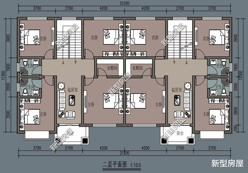 阳台|分享8套双拼户型，兄弟共建房的最佳选择，哪套更适合农村？