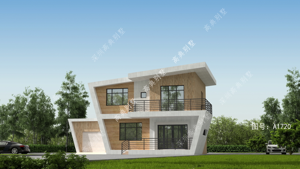 两层现代别墅，从多套图纸精心挑选，设计感十足，关键性价比高！