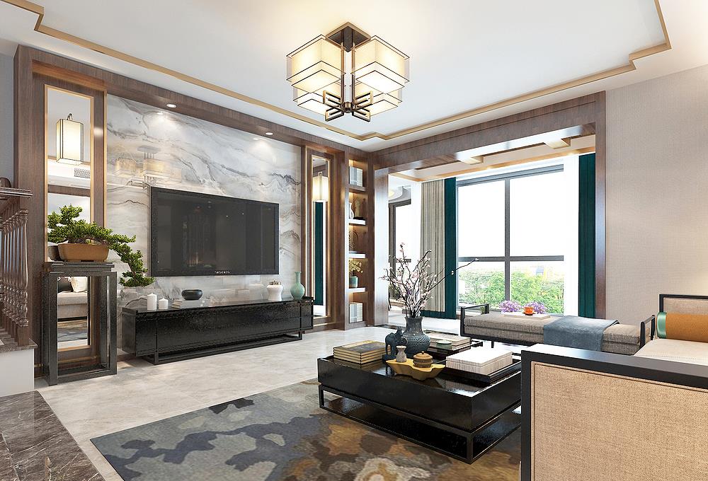 新帝雅|长沙夫妻的266㎡新中式风装修火了，入户就足够惊艳，客厅韵味十足