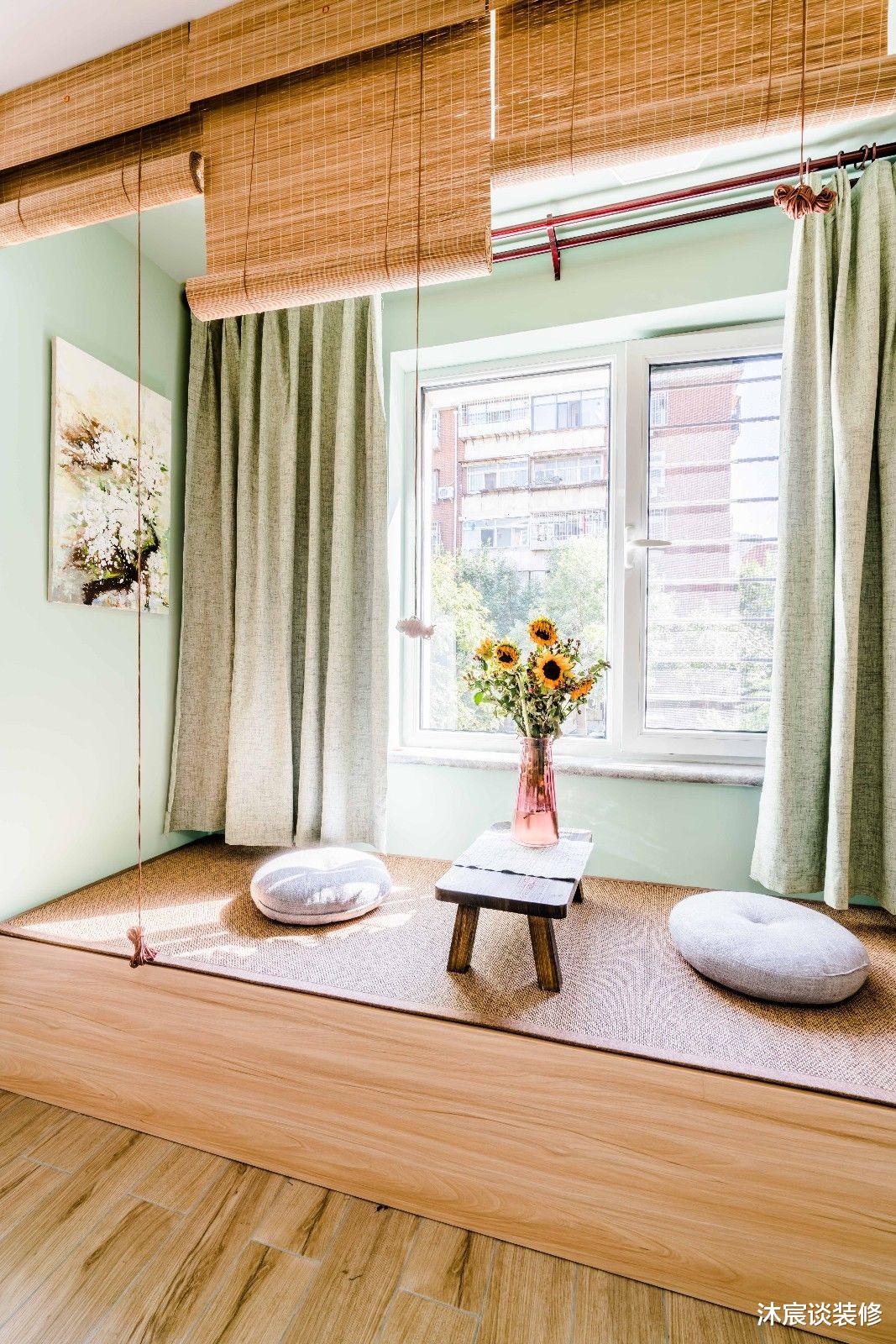 榻榻米|50㎡的婚房，虽然是小了点，但到处清新大方，藏不住的甜蜜与幸福