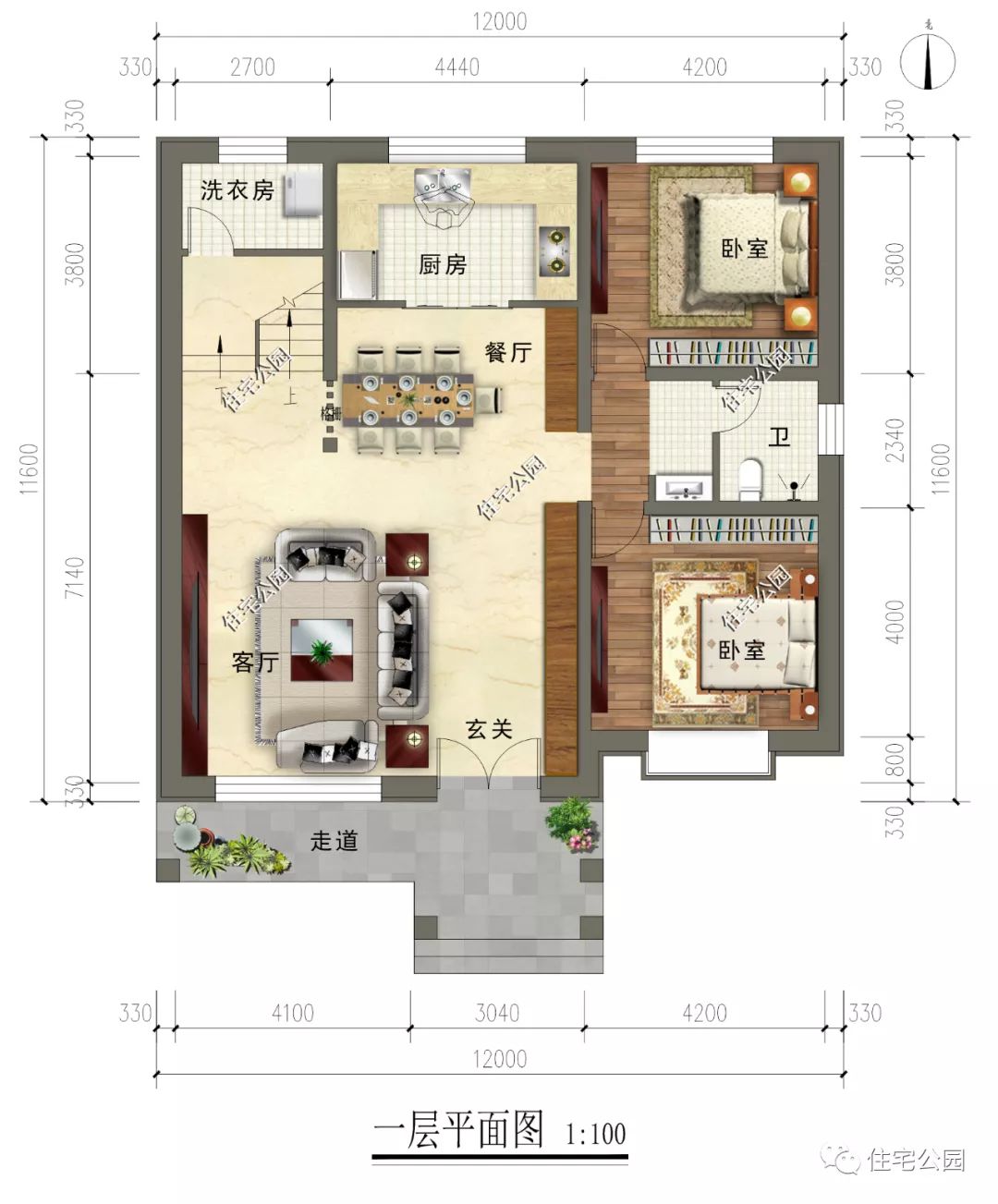 开放布局+双客厅,11×14米简单二层欧式别墅(内含预算清单)