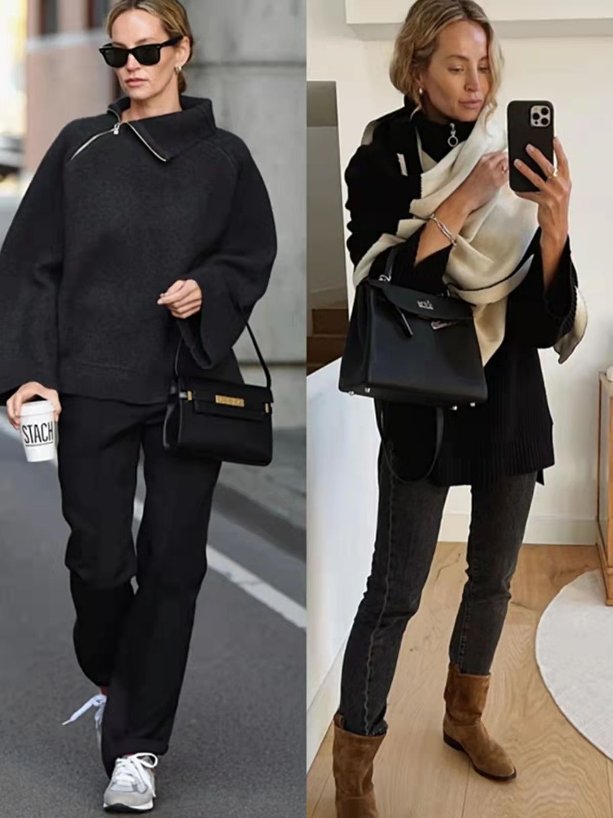 穿衣搭配|这才是教科书级别的通勤穿搭，时尚实用又高级，冬季照着穿稳赢