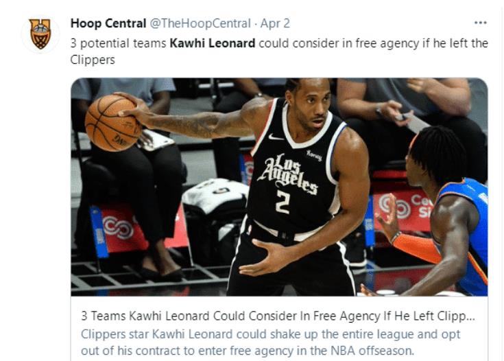 科怀·伦纳德|抱团对抗篮网？美媒爆伦纳德夏天或离开快船，三大下家出炉