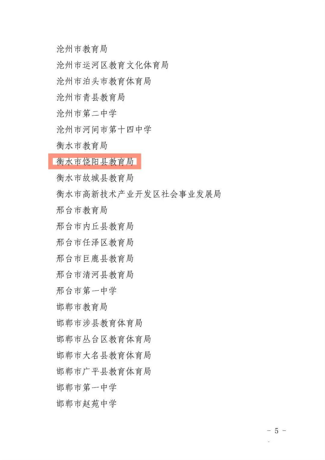 饶阳快报 喜报！饶阳县教育局再获省级殊荣