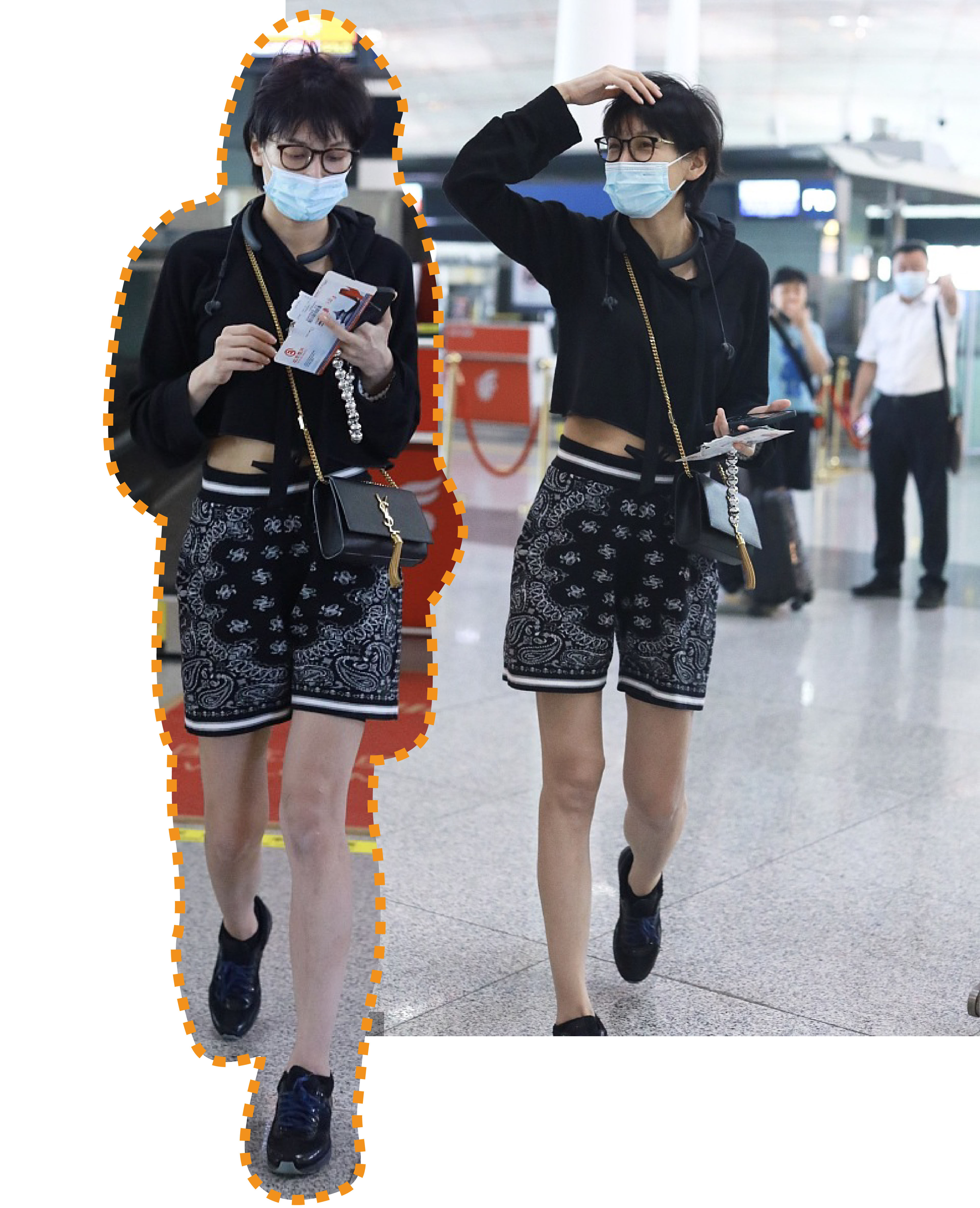 时尚不打羊|龙女郎张蓝心好敢穿！热裤+霸王龙长靴酷飒性感，修长螳螂腿真绝