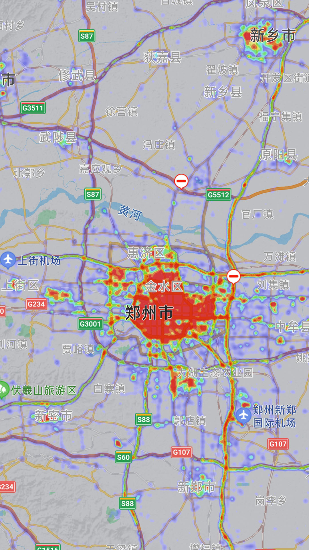 城市数据 2021年五一假期城市热力图