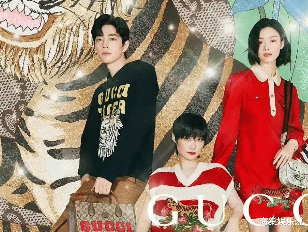 连奕名|肖战鹿晗罕见同框Gucci海报，2大顶流帅哥超养眼，倪妮霸气站C位