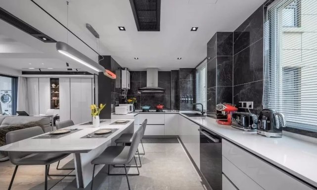 |120㎡现代轻奢风开放式设计和朴素的色调, 有一种高品质的氛围!