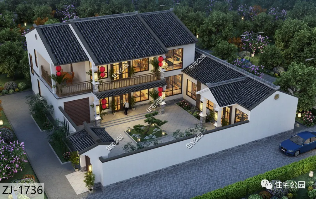 传承古朴气质，20×10米中式美院，享受诗意生活