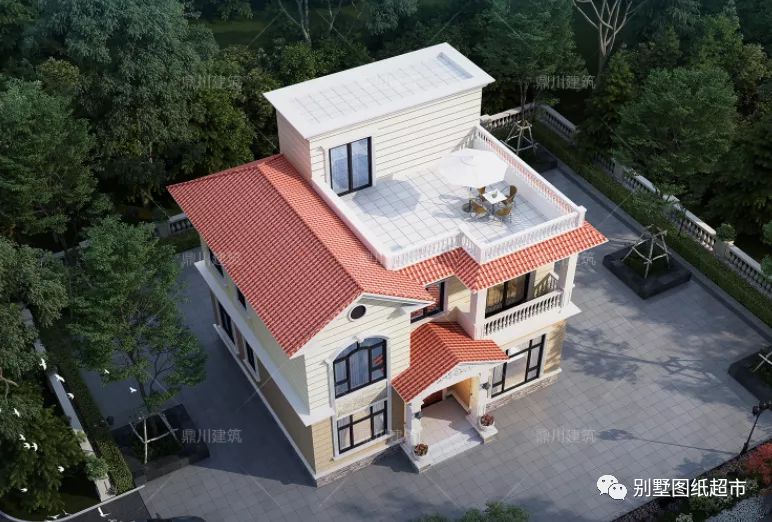 占地110㎡二层农村别墅，平屋顶坡屋顶相结合，23万可建