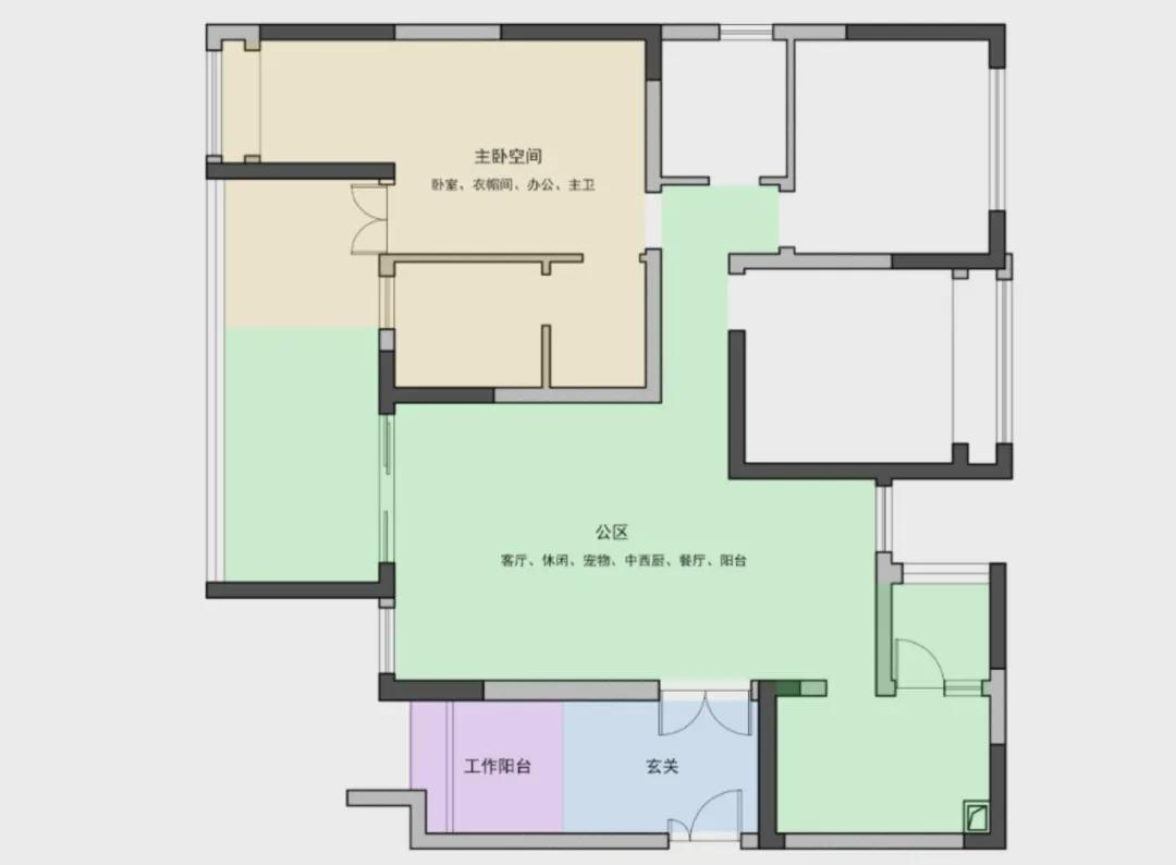 |她的126㎡新家，玄关做三面储物柜，阳台一分为二，值得借鉴！