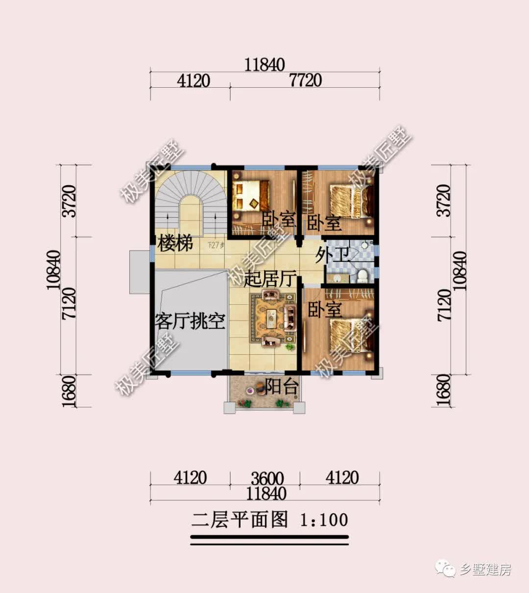 |三层简欧风格,蓝色坡屋顶设计,赶紧回去建一栋